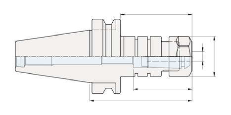 Selux Endmill Collet Chuck teknik şema ve ölçülendirme diyagramı