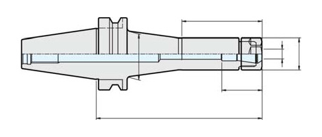 Selux ER Collet Chuck teknik şema ve ölçülendirme diyagramı