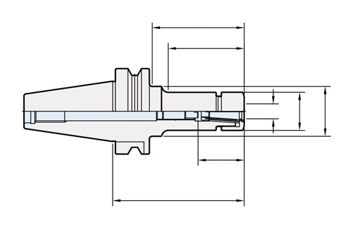 Selux High Speed GSK Chuck teknik şema ve ölçülendirme diyagramı