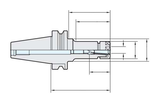 Selux SSK Collet Chuck teknik şema ve ölçülendirme diyagramı