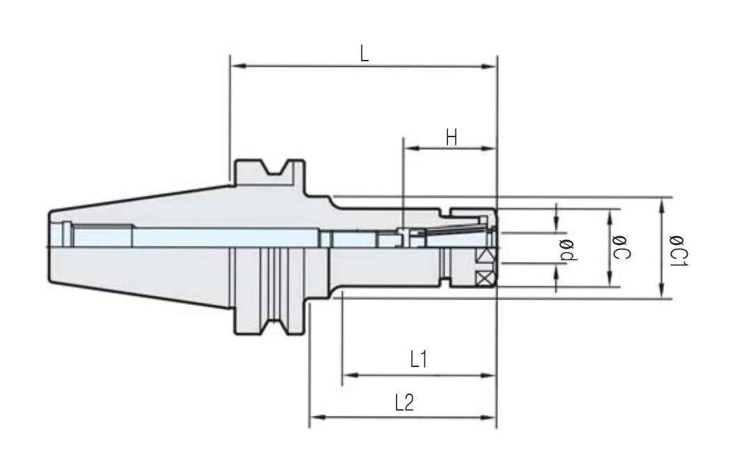Selux SSK Pens Kovanı BT30 teknik çizim — L/L1 ölçü şeması