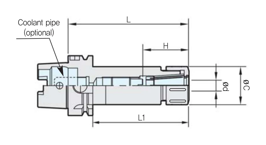 Selux SSK Pens Kovanı HSK100A teknik çizim — L/L1 ölçü şeması