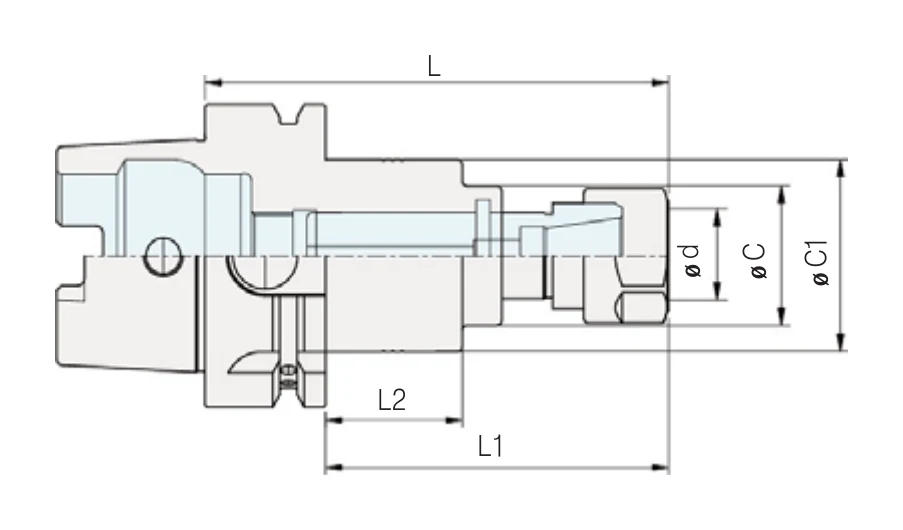 Selux Senkron Kılavuz Tutucu HSK100A teknik çizim — L/L1 ölçü şeması