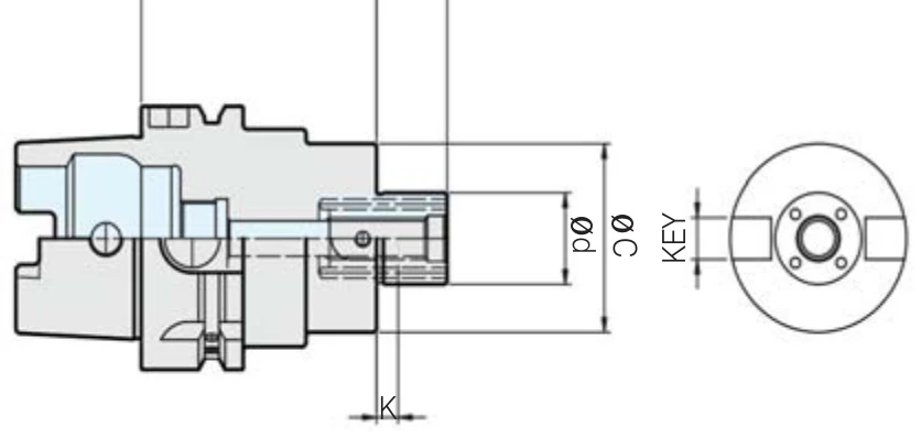 Selux Tarama Kafası Malafası HSK40A teknik çizim — L/L1 ölçü şeması
